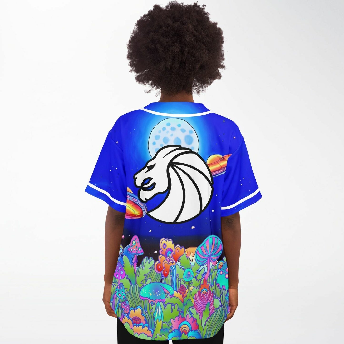 Seven Lions Royal Blue Psychedelic Glowing Rave Baseball Jersey