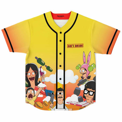 Yellow Orange Cartoon Tv Rave Baseball Jersey
