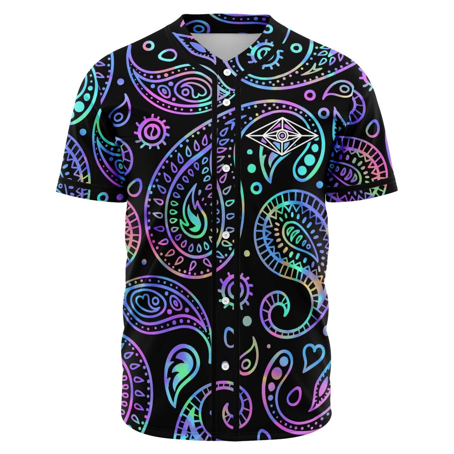 SLANDER Black Paisley Rave Baseball Jersey