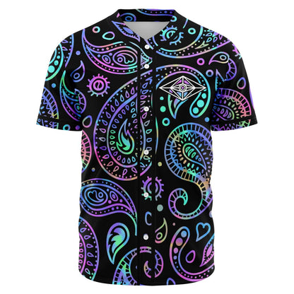 SLANDER Black Paisley Rave Baseball Jersey