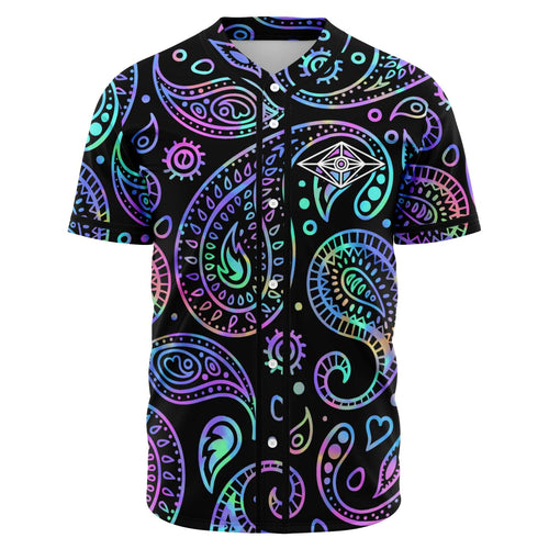 SLANDER Black Paisley Rave Baseball Jersey