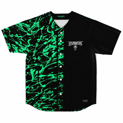 Flipswitch Black Neon Green Splatter Rave Baseball Jersey