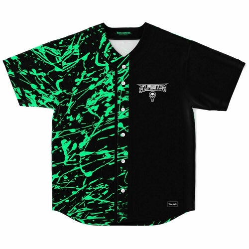 Flipswitch Black Neon Green Splatter Rave Baseball Jersey