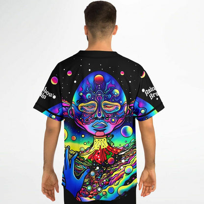 Black Psychedelic Meditating Rave Baseball Jersey