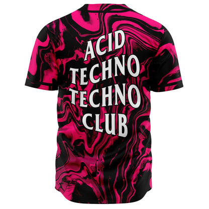 Hot Pink Liquid Marble Rave Baseball Jersey