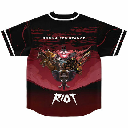 RIOT Black Marbled Red Rave Baseball Jersey
