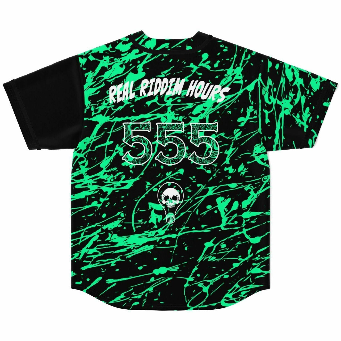 Flipswitch Black Neon Green Splatter Rave Baseball Jersey