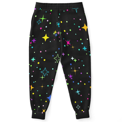 Black Scattered Sparkles Rave Joggers