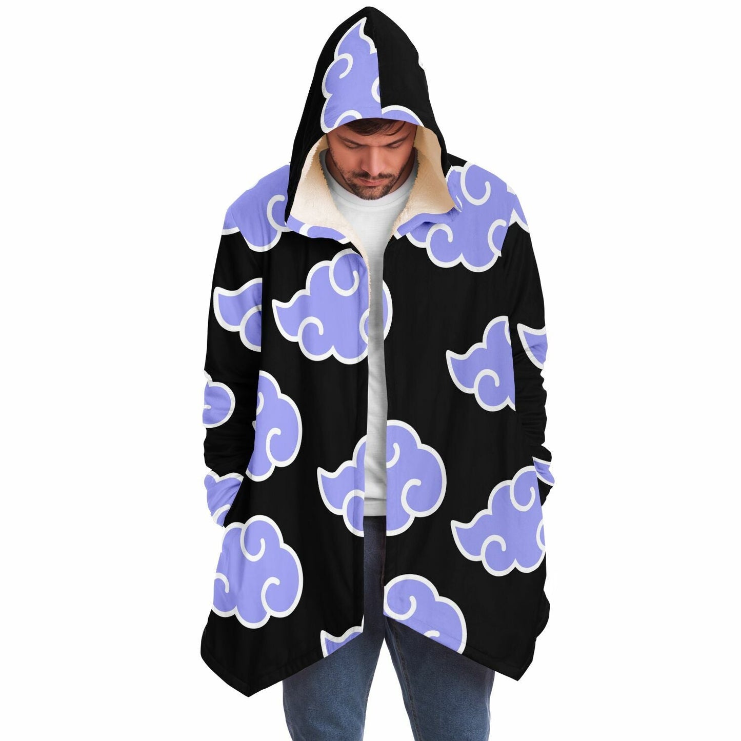 Black Repeated Stylized Rave Cloak