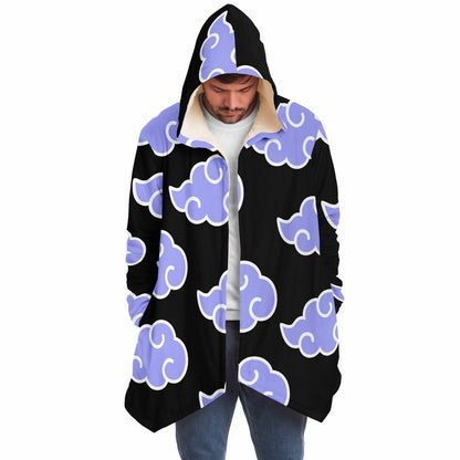Black Repeated Stylized Rave Cloak