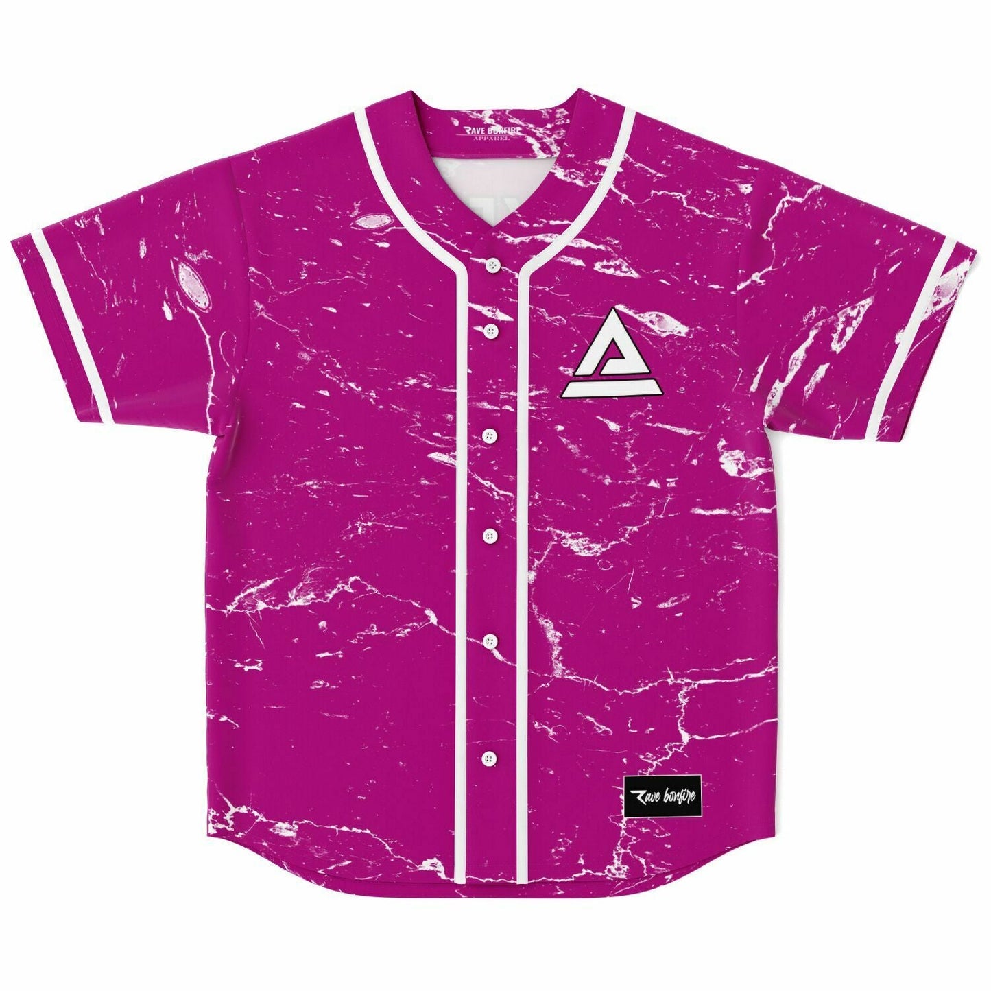 Trivecta Magenta Cracked Marble Rave Baseball Jersey