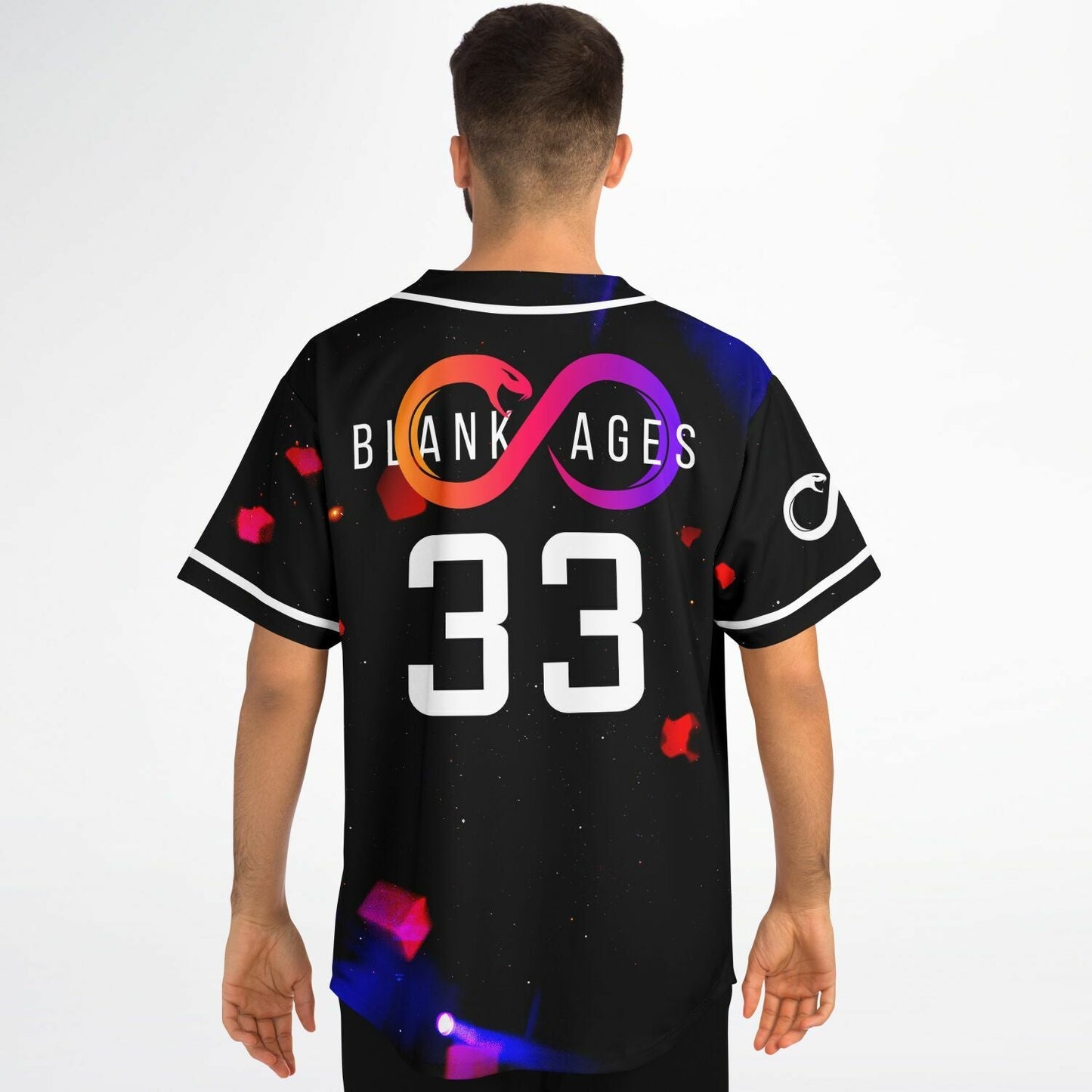 Blank Ages Black Cosmic Dark Starfield Rave Baseball Jersey