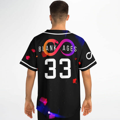 Blank Ages Black Cosmic Dark Starfield Rave Baseball Jersey