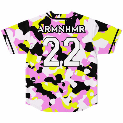ARMNHMR Pink Camouflage Rave Baseball Jersey