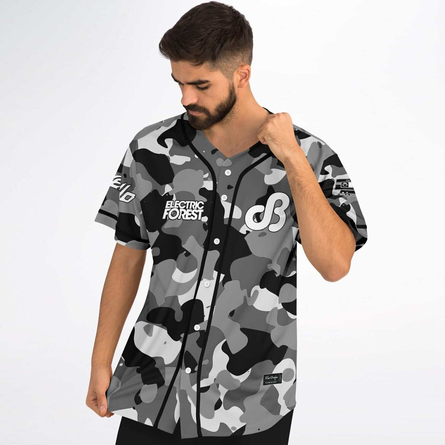 Levity Black Camo Rave Baseball Jersey