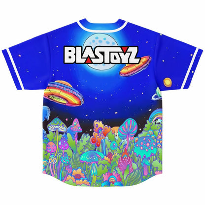 Blastoyz Royal Blue Psychedelic Glowing Rave Baseball Jersey