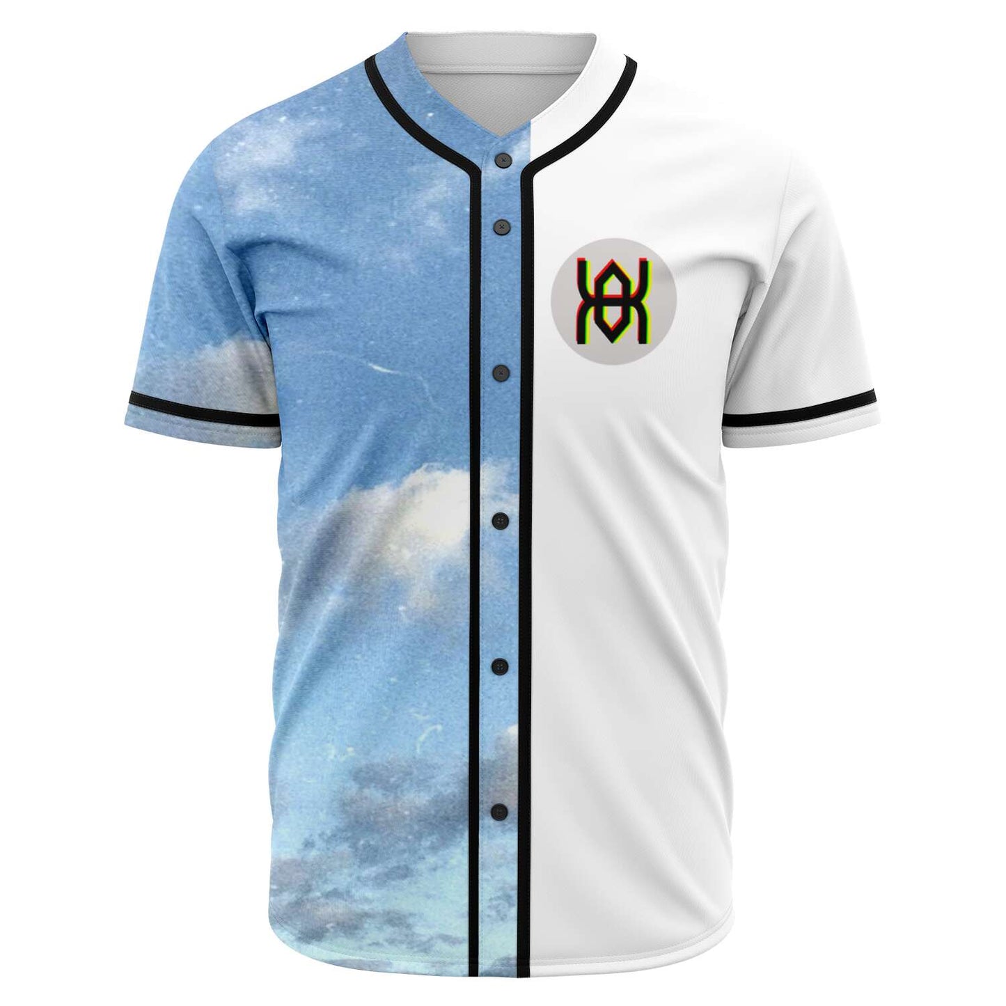 Light Blue Split Rave Baseball Jersey