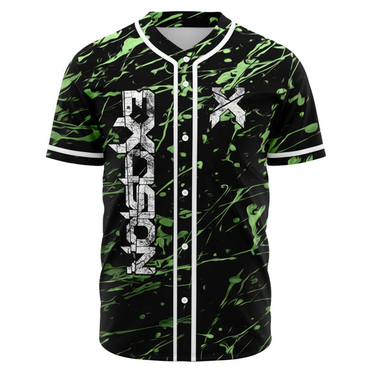 Excision Black Paint Splatter Rave Baseball Jersey