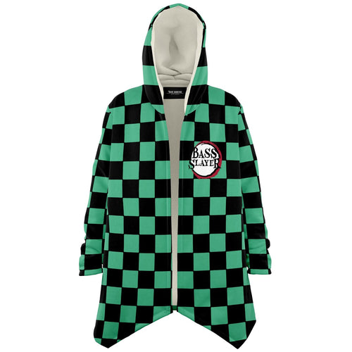 Teal Green Black Checkered Rave Cloak