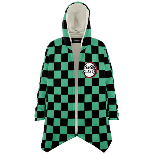 Teal Green Black Checkered Rave Cloak