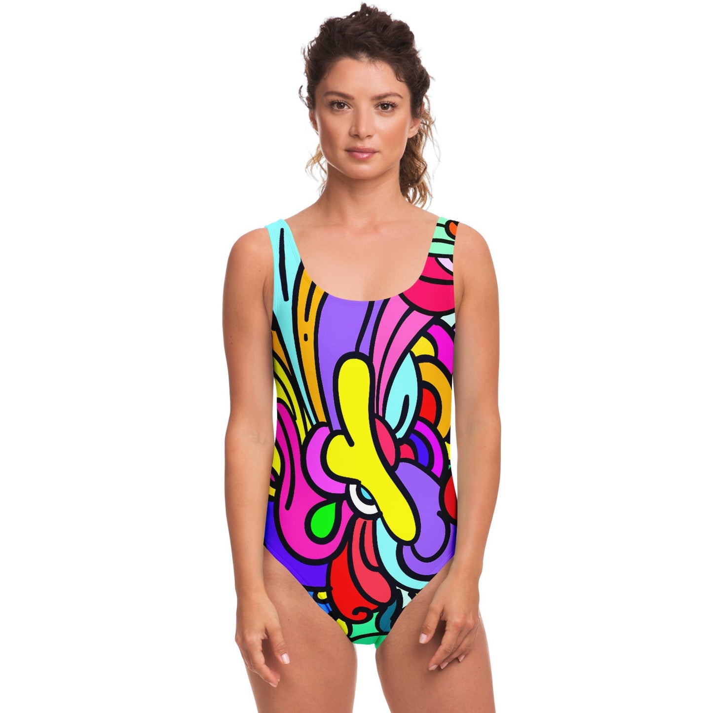 Bright Rainbow Bold Abstract Rave Swimsuit