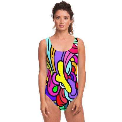 Bright Rainbow Bold Abstract Rave Swimsuit