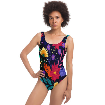 Navy Colorful Botanical Rave Swimsuit