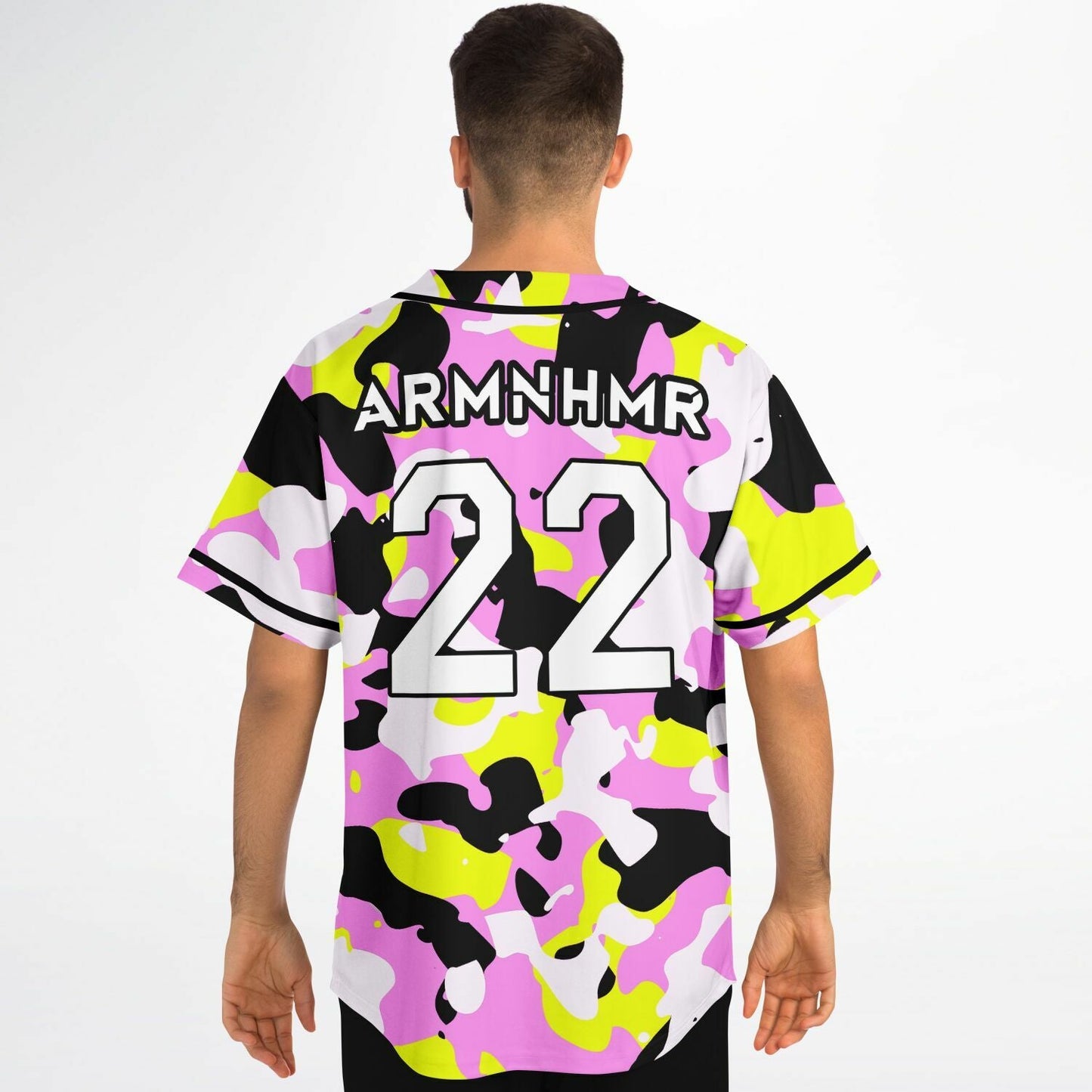 ARMNHMR Pink Camouflage Rave Baseball Jersey