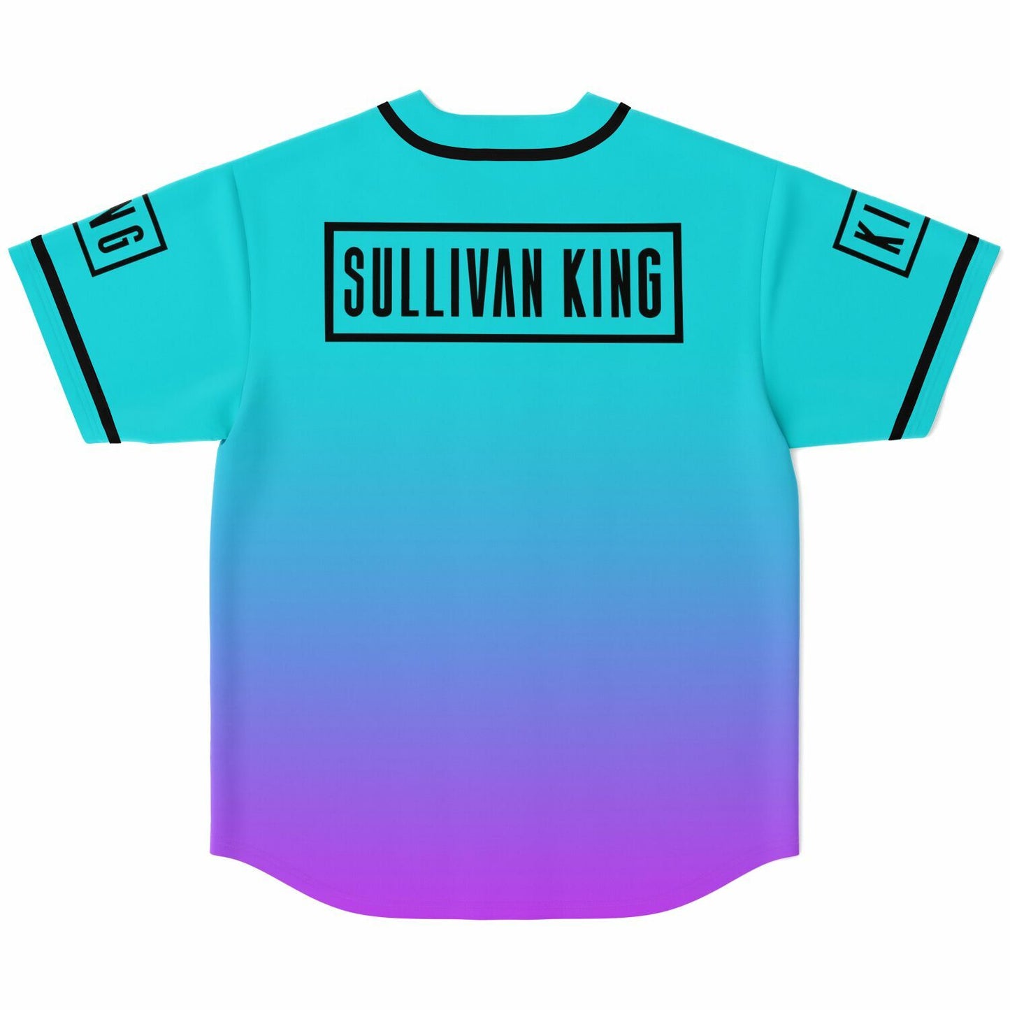 Sullivan King Teal Purple Winged Eagle Rave Baseball Jersey