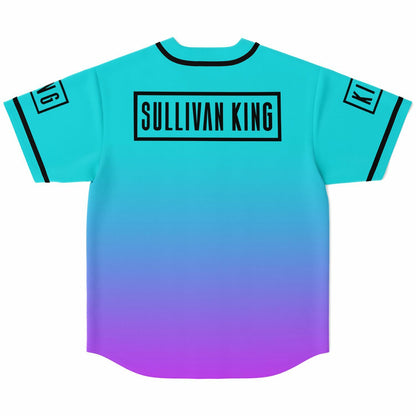 Sullivan King Teal Purple Winged Eagle Rave Baseball Jersey