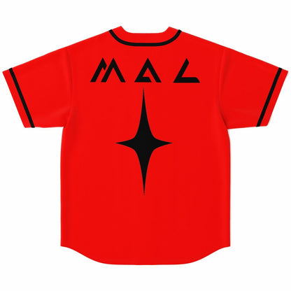 Bright Red Winged Emblem Rave Baseball Jersey