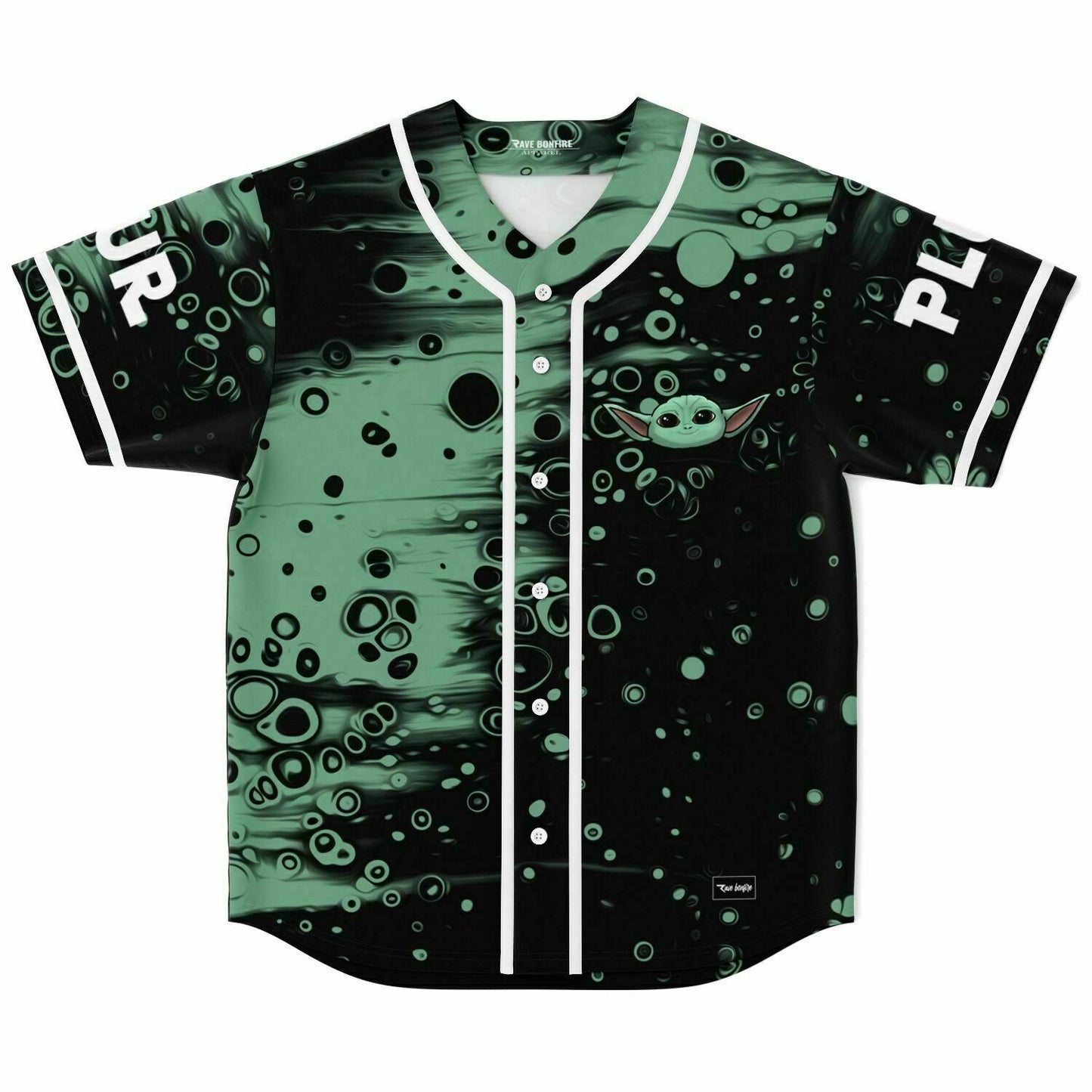 Sage Green Abstract Bubble Rave Baseball Jersey