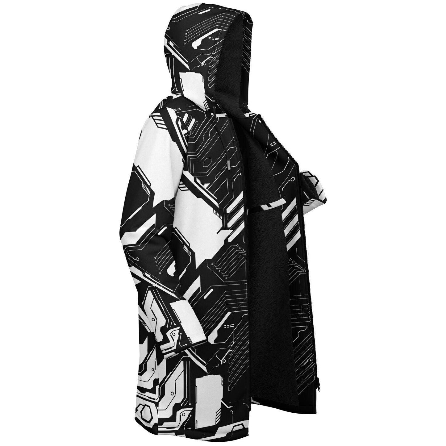 ILLENIUM Black White Futuristic Cyber Rave Cloak