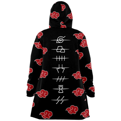 Black Repeating Red Rave Cloak
