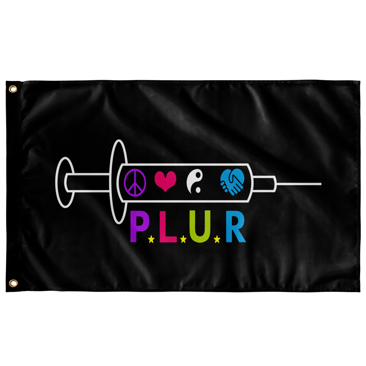 Black Syringe Filled Rave Flag