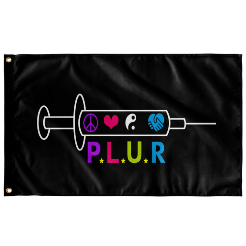 Black Syringe Filled Rave Flag