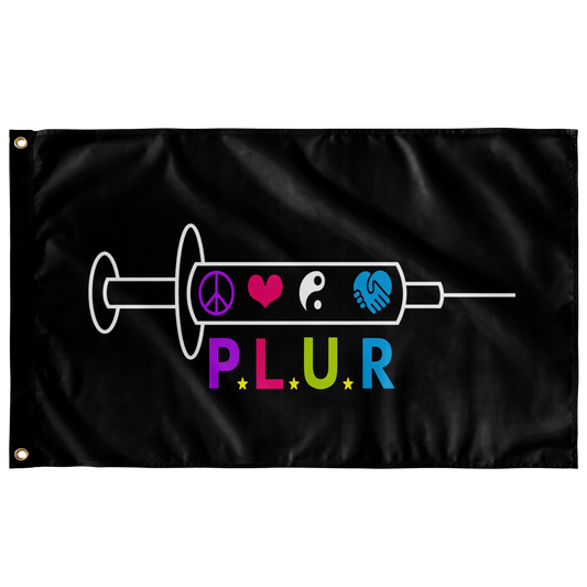 Black Syringe Filled Rave Flag