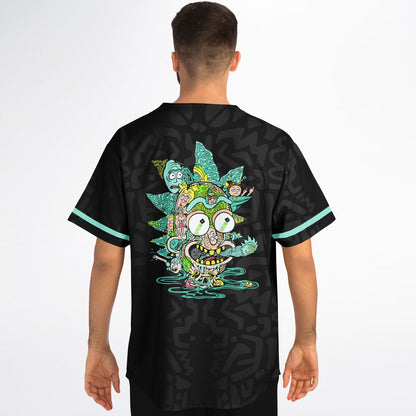 Black Abstract Doodle Rave Baseball Jersey