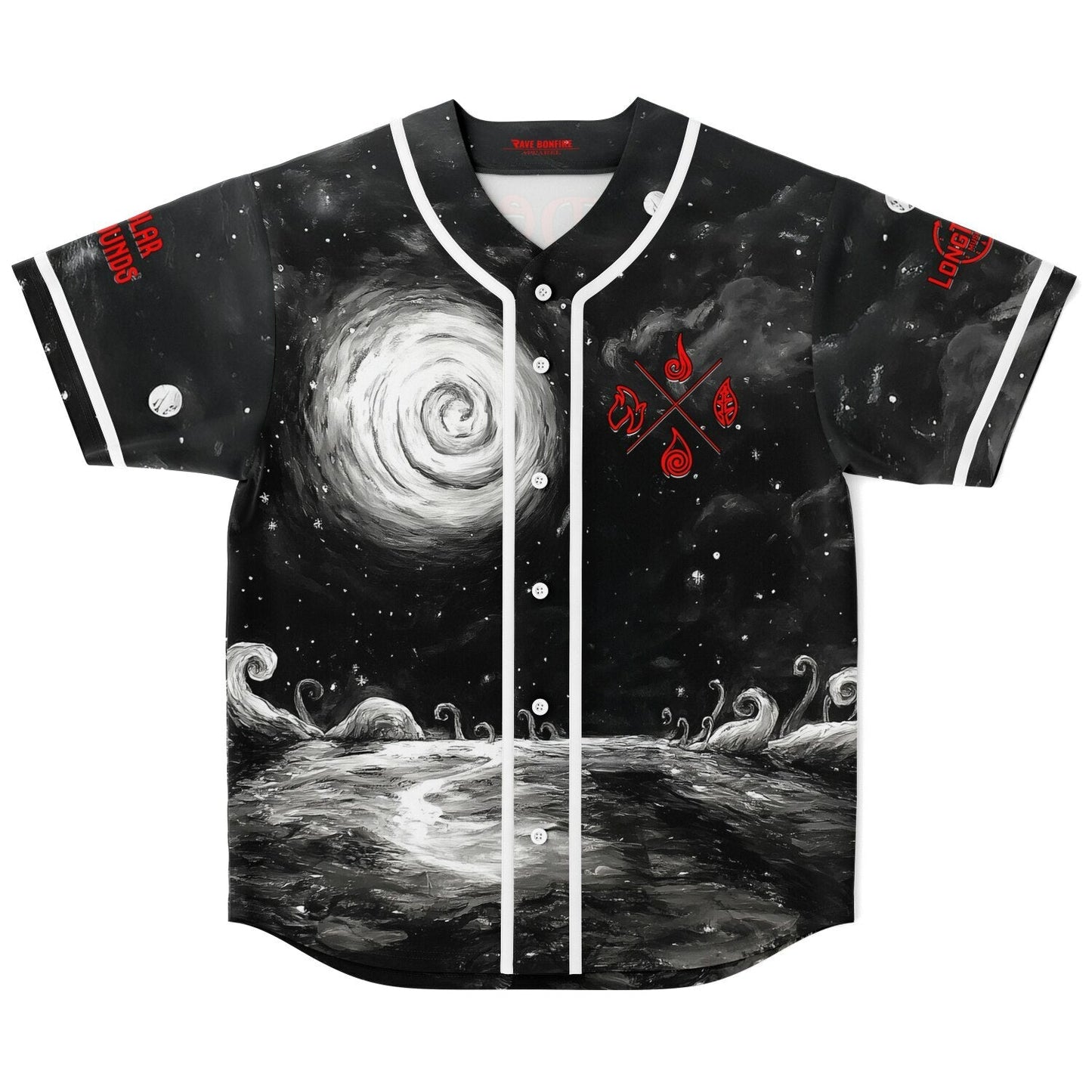Elements Black White Rave Baseball Jersey
