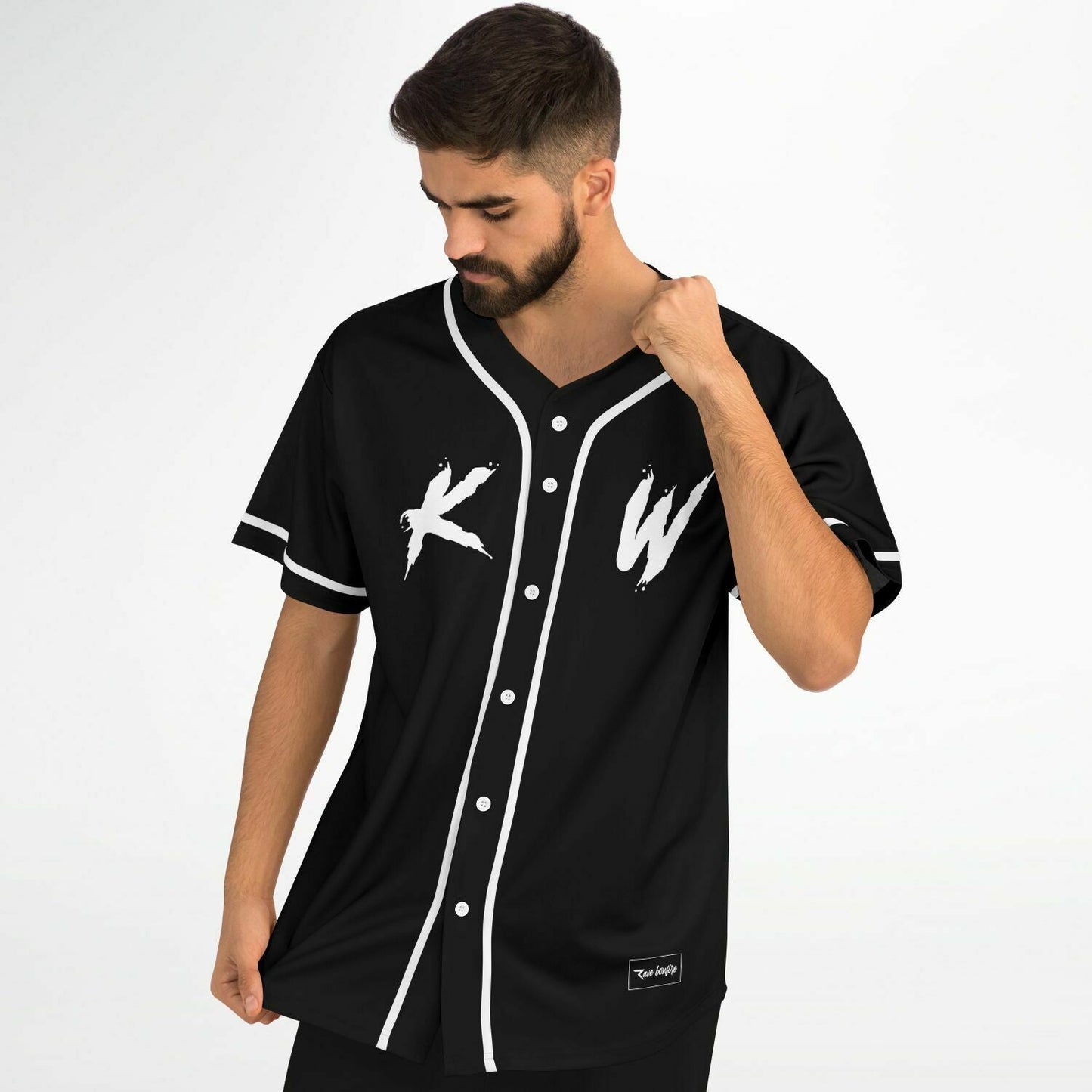 Black Floral Sugar Rave Baseball Jersey