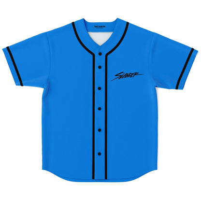SLANDER Bright Blue ‘Slander’ Brush Rave Baseball Jersey