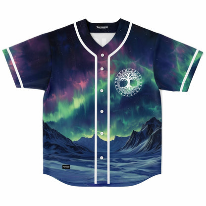 Deep Navy Aurora Borealis Rave Baseball Jersey