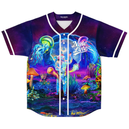 Nyte Lyte Deep Purple Cosmic Alien Rave Baseball Jersey