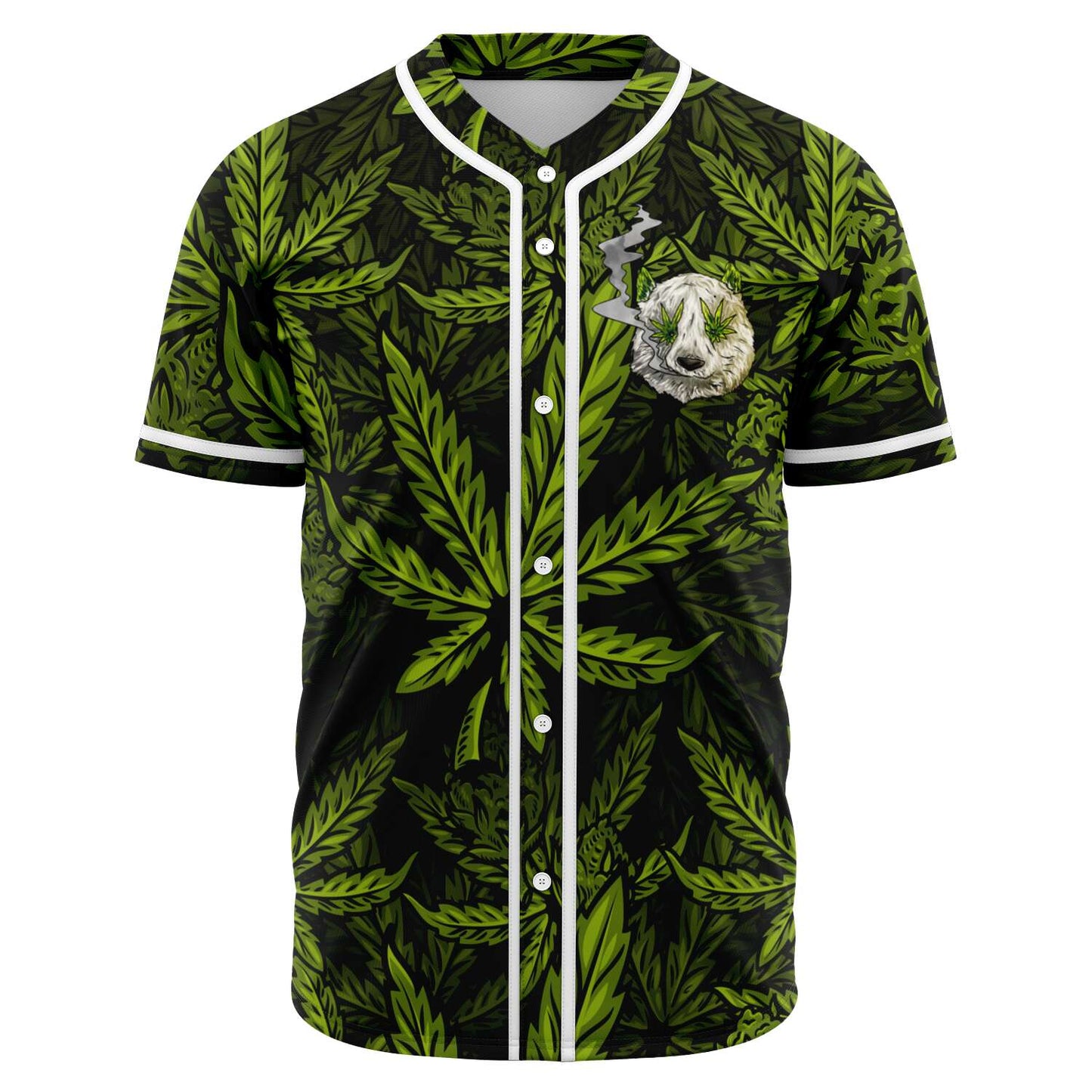 Green Cannabis Leaf Rave Baseball Jersey