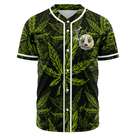 Green Cannabis Leaf Rave Baseball Jersey