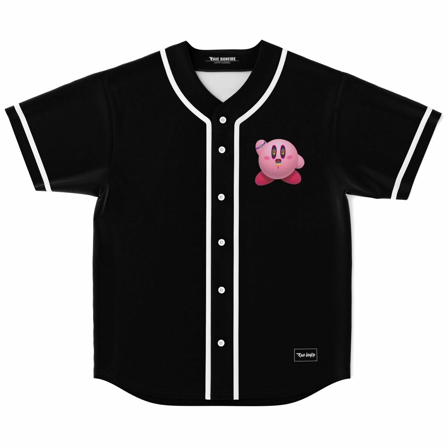 Black Kirby Character Rave Baseball Jersey