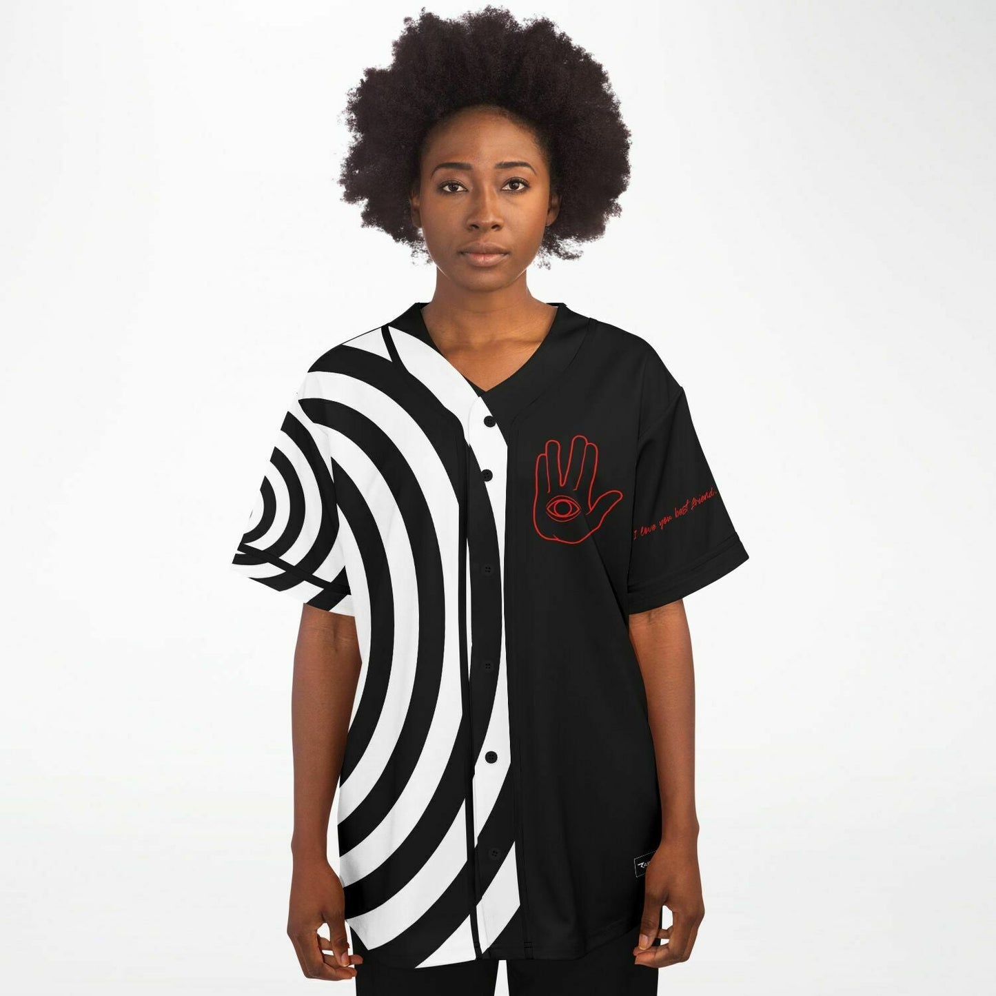 REZZ Black White Concentric Hypnotic Rave Baseball Jersey