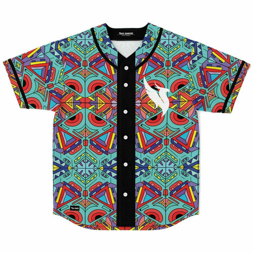 Illenium Teal Symmetrical Kaleidoscopic Rave Baseball Jersey