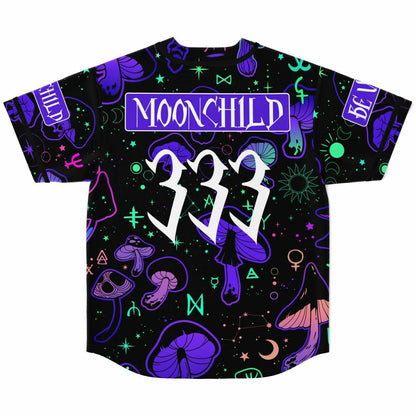 Black Psychedelic Mushrooms Rave Baseball Jersey