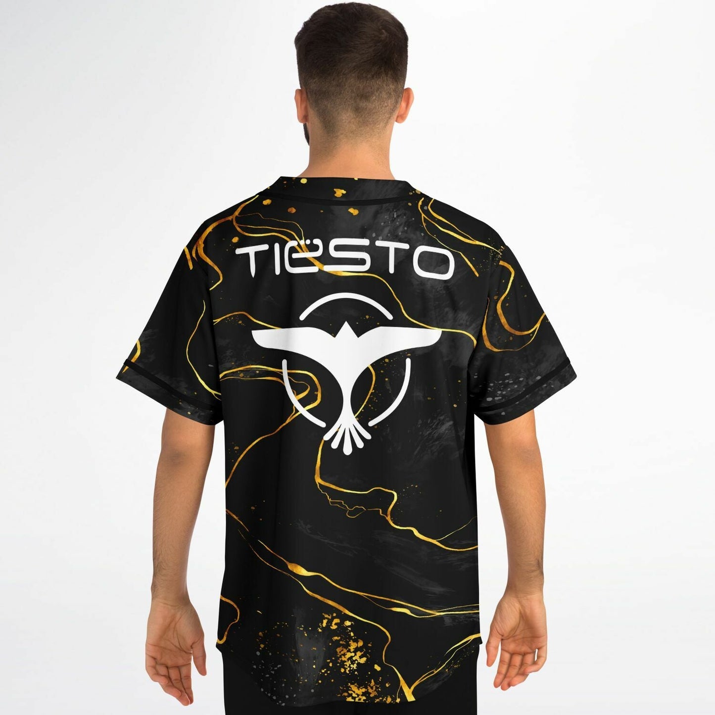 Tiësto Black Gold Marble Rave Baseball Jersey